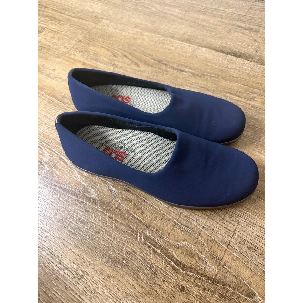 SAS Tripad Comfort Navy Blue Slip On Loafers Womens 9 W Wide Comfort Shoes